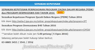 Setalah di translate kamu cap ke. Biasiswa Jpa Semakan Keputusan Permohonan Program Ijazah Facebook