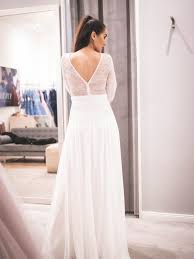 Einführung » brautkleider 2021 » ball linie brautkleider » elegantes langarm brautkleid hochzeitskleid mit schleppe und pailletten stickere. Brautkleid Langarm Delany Weiss Viviry Brautkleider