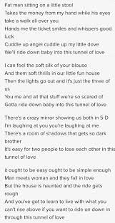 Tunnel Of Love Lyrics Bruce Springsteen Tunnel Of Love Springsteen Lyrics Favorite Lyrics