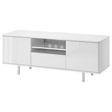 Ikea Mostorp Tv Bank Weiss Hochglanz Weiss Durch Die Offnung Auf Der Ruckseite Lassen Sich Kabel Verdeckt Aber Griffbereit Ordnen Weisse Bank Ikea Hochglanz