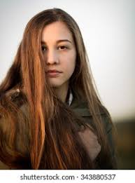 Outside Portrait Beautiful Teenage Ginger Girl Stock Photo 343880537