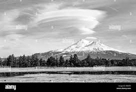 lenticular cloud formation over mount ...