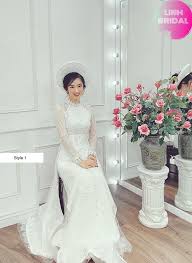 We make every effort to ensure our photos. Various Styles Crew Or Traditional Neck White Lace Vietnamese Wedding Ao Dai Optional Head Piece