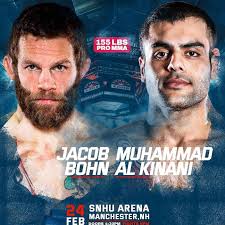 Jacob Bohn Vs Mo Al Kinani for Combat Zone 83 in Manchester New Hampshire Jacob  Bohn (13-11) with 7 finishes (2 KO/TKO, 5 Submission) Bohn is a veteran of  the New England