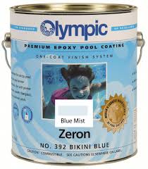 Product title olympic wood protector solid color exterior waterproofing wood stain, cedar, 1 gallon average rating: Pool Paint Zeron Epoxy One Gallon Blue Mist Olympic 395 G Poolweb