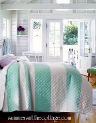 Check spelling or type a new query. Coastal Cottage Beach House Aqua White Cabana Stripe Quilt Set King