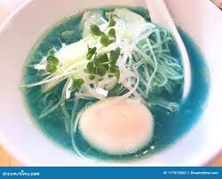 Kipposhi Ramen with Blue Spirulina and Chicken Soup in Tokyo Japan Stock  Photo - Image of japan, city: 117812662