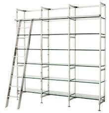 Startseite » schränke & regale » büromöbel holz » regal schrank. Casa Padrino Luxus Regal Schrank Edelstahl Poliert Mit Glasboden Und Leiter B 223 X H 245 Cm Bucherregal Regal Schrank Art Deco Mobel