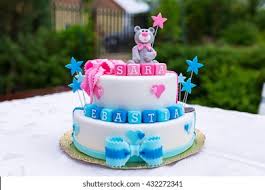 We, at faridabadcake, provide you the best and customized first birthday cake for baby boy. Birthday Cake Baby Boy Girl Twins Stock Photo Edit Now 432272341
