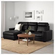 Lidhult Sofa With Chaise Grann Bomstad Black Ikea In 2020 Couch Decor Brown Fabric Sofa Brown Couch Decor