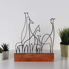Bystag Metal Ahsap Dekoratif Masa Sus Dekoru Zurafa Bystag Metal Wood Decorative Table Ornament Giraffe Zurafa Dekor Yaratici