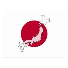 Japan Flag Map Postcard Rising Sun Zazzle Com Japan Flag Postcard Japan