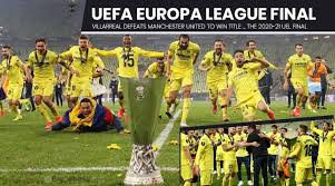 Villarreal players celebrate winning the europa league with the trophy maja hitij/rueters 26 may 2021 Rldt5xhbod Fvm
