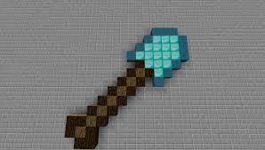 In addition to building, the player can also explore, gather resources, craft and combat. Pixel Art Diamond Shovel Minecraft Map