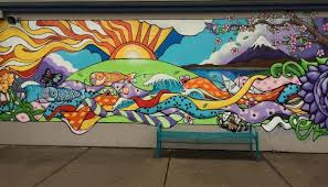 Caregiver Shares Work Skills At School Murals Street Art Mural Wall Art Mural Art