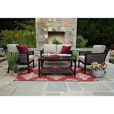 Explore your patio furniture possibilities at big lots! Hawthorn 4 Piece Deep Seat Resin Wicker Furniture Set In Sunbrella Shale Bed Bath Beyond