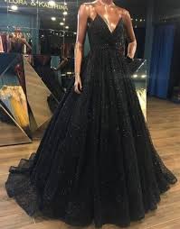 V Neck Sparkly Long Black Prom Evening Dress Shiny Sequin Lace Prom Evening Gowns Sparkle Prom Dress Backless Evening Dress Evening Dresses Prom