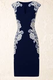 Paper Dolls Eva Navy And Cream Crochet Lace Pencil Dress Vestidos Especiais Vestidos Moda Feminina