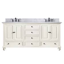 Find inspiration and ideas for your bathroom and bathroom the bathroom is associated with the weekday morning rush, but it doesn't have to be. Avanity Thompson 73 In Double Sink French White Bathroom Vanity With Marble Top Rona