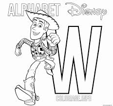 Letter W Woody Alphabet Disney Coloring Pages Printable