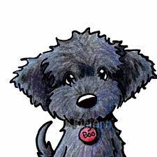 Black Labradoodle Dog Original Art Aceo Drawing Etsy Labradoodle Drawing Dog Art Animal Drawings