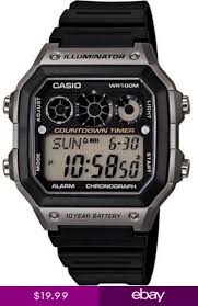 Casio Digital Mens Watch 100m Alarm Referee Timer Resin Ae1300wh 8av Saatler