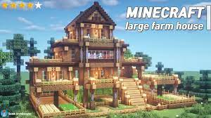 Minecraft Large Farm House Tutorial L How To Build 20 Minecraft Farm Cute Minecraft Houses Minecraft House Tutorials