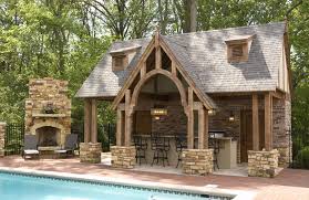 20 Gorgeous Poolside Outdoor Kitchen Designs In 2020 Rustic Outdoor Kitchens Pool Houses Pool House Designs