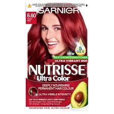 Auburn hair ranges in shades from medium to dark. Garnier Nutrisse Ultra Permanent Hair Dye Fiery Red 6 6 Sainsbury S