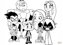 Teen Titans Go Para Colorear