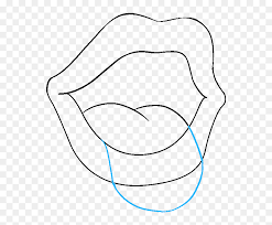 Start at the left end of the first line you drew, then draw a line at an upward. How To Draw Mouth And Tongue Easy Drawing Of A Mouth Hd Png Download Vhv