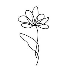 Simple abstract one line drawings. One Line Drawing Of Flower Vector Images Over 3 100