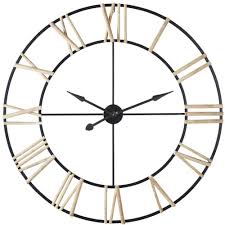 Horloge En Metal Noir Chiffres En Sapin D109 Douala Maisons Du Monde