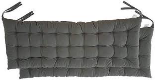 Sold by ami ventures inc. 43 Gray Cotton Bench Cushion Set Of Two Bench Cushions Cushions Kitchen Benches