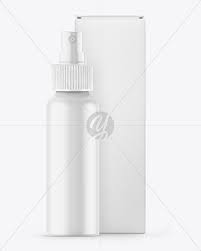 Download Glossy Spray Bottle W Box Mockup In Bottle Mockups On Yellow Images Object Mockups