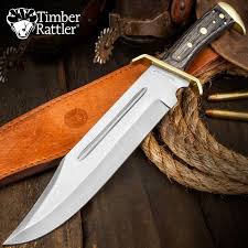 Authorized dealer, fast shipping, knife service. Timber Rattler Western Outlaw Bowie Knife Full Tang Budk Com