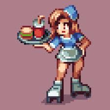 Roller Waitress Pixelart Pixelarts Pixelartist Pixelartapp Pixelart Pixel Pixels Indiedev Gamedev Ga Pixel Art Pixel Art Characters Pixel Art Games