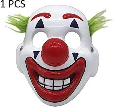 Il présente un visage de clown maquillé en blanc avec le tour des yeux bleu. Rebirthesame 2019 Masque Clown Du Joker Arthur Fleck Masques Cosplay Dc Film Clown Latex Effrayant Masque Halloween Costume Masque Montrant Dents Amazon Fr Cuisine Maison