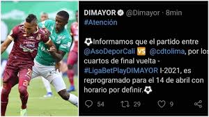 Deportes tolima vs america de cali. Liga Betplay 2021 Dimayor Anuncia Fecha Del Partido Aplazado De Cali Vs Tolima Para El 14 De Abril Marca Claro Colombia