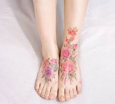 40 Watercolor Tattoos That Beautifully Transform Bodies Into Living Art Foot Tattoos Vintage Flower Tattoo Flower Tattoo Foot