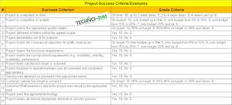 Project Success Criteria Excel Template With 28 Examples Project Success Success Criteria Education Success