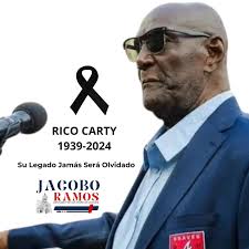 Lamentamos profundamente la partida de Rico Carty, una leyenda del béisbol  y orgullo dominicano. Su legado vivirá por siempre en nuestros corazones.  Paz a su alma y fortaleza a sus familiares en