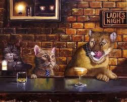 Cat Poster Cougars Wild Animals Bar Scene Animal Poster Lucia Heffernan Animal Canvas Art Canvas Wall Art Cat Posters