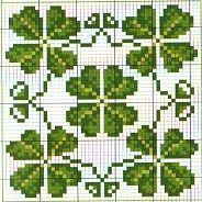 Natural brown linen with dmc floss, kreinik #4 braid and mill hill beads. Biscornu Chart For All My Irish Friends And Beadworkers A Lucky Four Leaf Clover Pattern Celtic Cross Stitch Cross Stitch Flowers Biscornu Cross Stitch