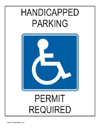 This Printable Handicapped Parking Sign Makes It Clear That A Permit Is Required Displays Recognizable Blue Wheelch Parking Signs Steve Mcqueen Style Handicap