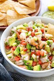 Spread spicy mayo onto tostadas, then add ceviche. Shrimp Ceviche Recipe With Avocado Jessica Gavin