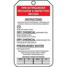 Fire extinguisher monthly inspection sheets. Accuform Mgt208ptp Tag Fire Extinguisher Recharge Inspection Record 5 7 8 X 3 3 8 Rv Plastic From Cole Parmer Germany