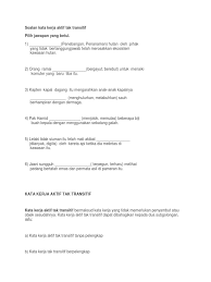 Kerja gabungan / kerja bareng. Latihan Kata Kerja Aktif Tak Transitif