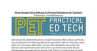 25 Great Google Add Ons For Teachers Richard Byrne Into The Driver S Seat Teacher Teacher Tech Google Documents