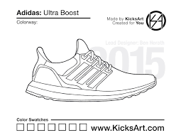 Free download 53 best quality adidas shoes drawing at getdrawings. Adidas Ultra Boost Sneaker Coloring Pages Created By Kicksart